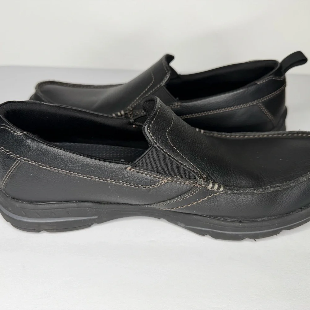 Skechers Shoes Mens 8.5 Black Relaxed Fit Harper Forde Loafer Leather